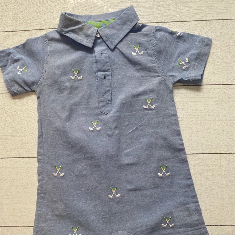 MUDPIE baby boy One piece golf outfit